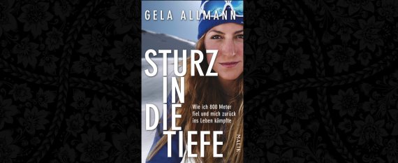 The book cover for "Sturz in die Tiefe" by Gela Allmann