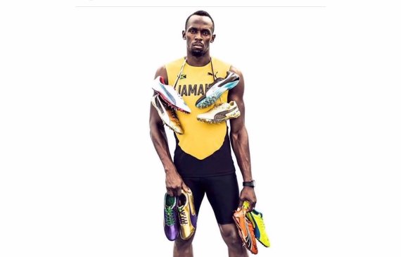 Trägt Puma mit Stolz: Sprint-Star Usain Bolt hat eine fast familiäre Bildung zu seinem Ausrüster