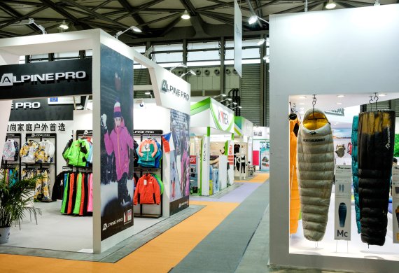 Exhibition stands in an exhibition hall