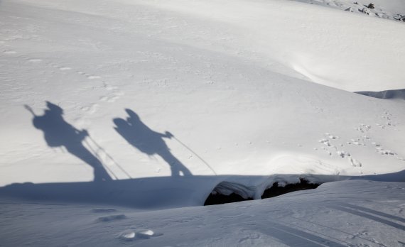 Shadow play in the snow