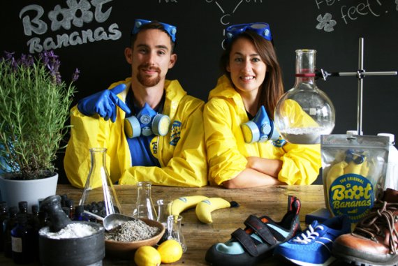 The founders of Boot Bananas: Alexandra Bowers and Philip Osband from England.