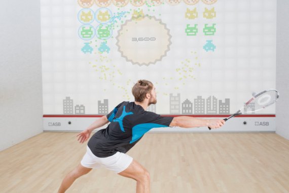 Squash meets Space Invaders – blank walls are a thing of the past.