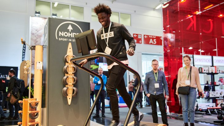 ISPO Munich 2020 - Testing Treadmills at the Nohrd booth in hall A6