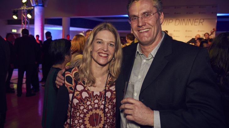 Antje von Dewitz (Managing Director of VAUDE Sport) with EOG President John Jansen.