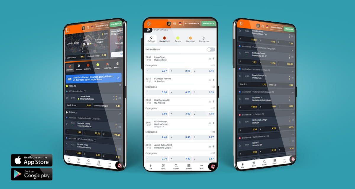 Die mobile Betano Sportwetten App