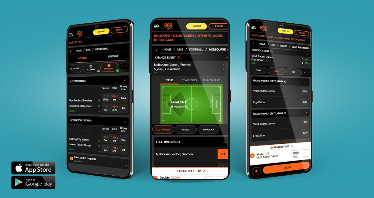  The 888sport mobile betting app