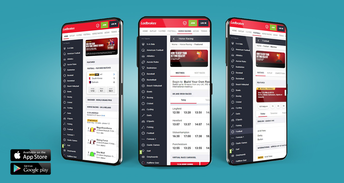  The Ladbrokes mobile betting app