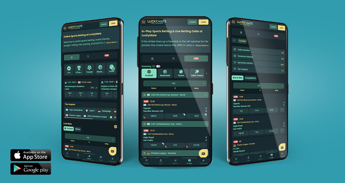 The LuckyMate mobile betting app
