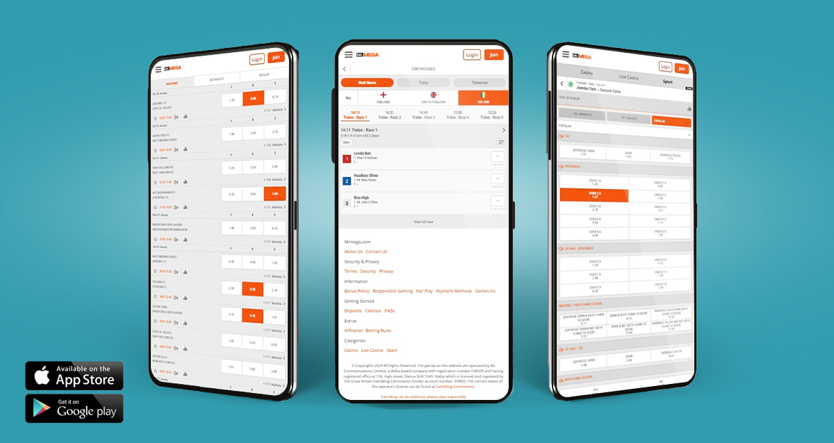  The MrMega mobile betting app