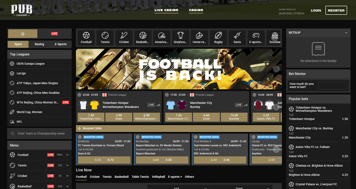 Pub Sports online betting site