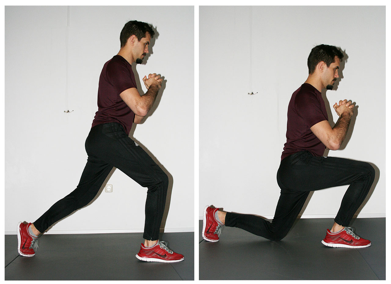 Split Squat HIIT Übung Trainer zeigt die Ausführung der Split Squat HIIT Übungen