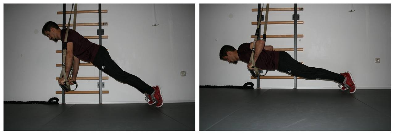 TRX Pushup Übungsausführung des TRX Pushup