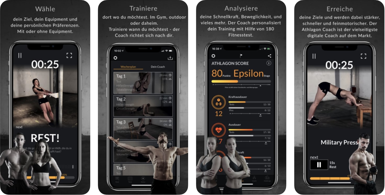 Athlagon Screenshots aus der Athlagon Fitness App