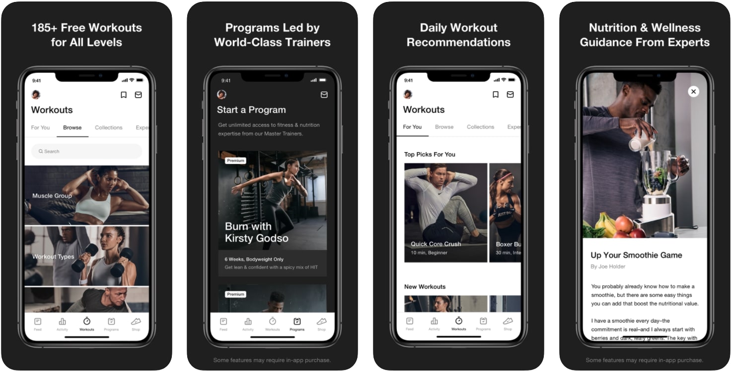 Nike Training Club Nike Training Club Fitness App Screenshots