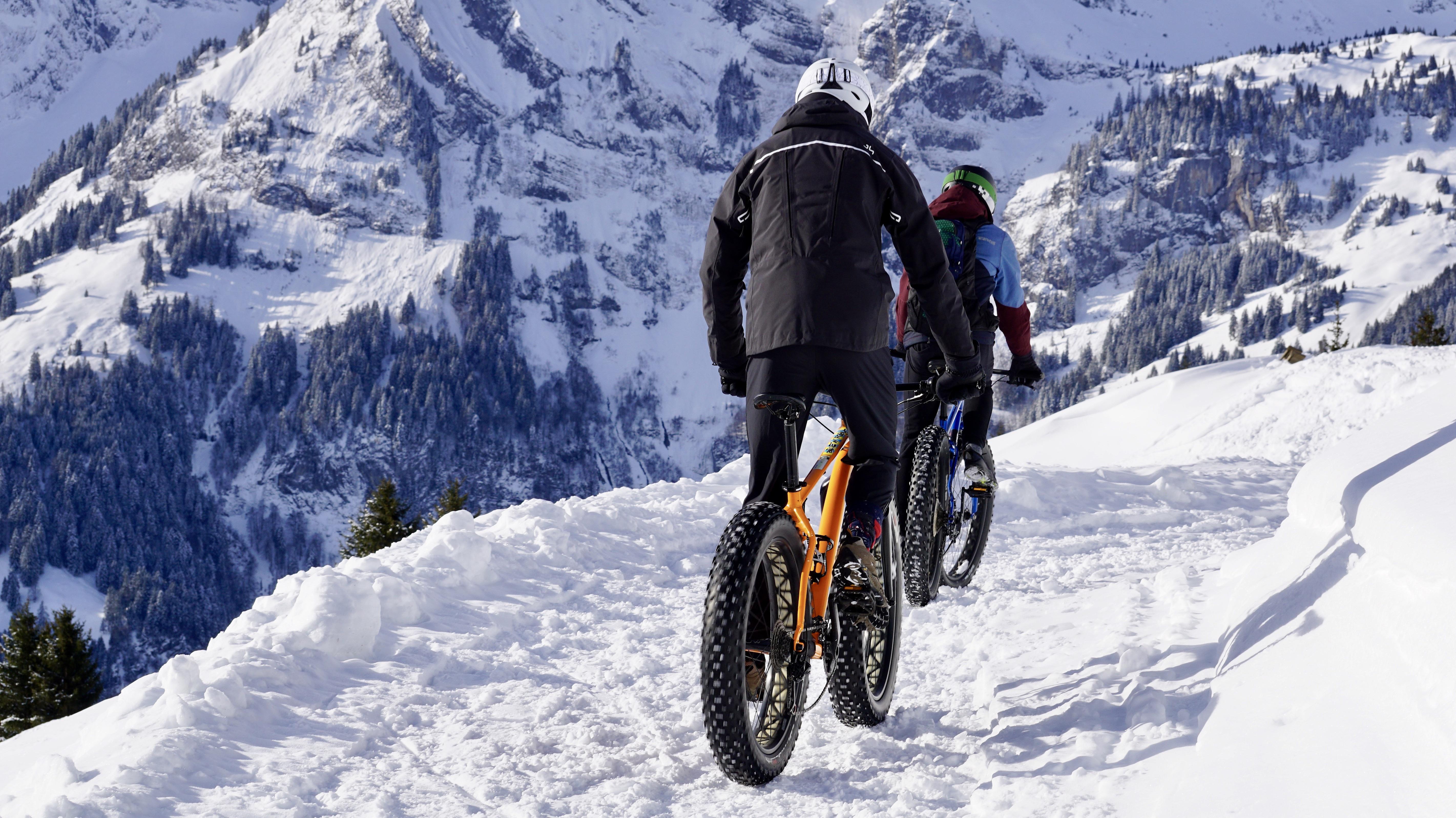 Зима какие велосипеды. Горный велосипед зимой. Велосипед в горах. Велосипед для зимы. Велосипед зимой в горах.