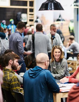 Group of visitors at ISPO Munich