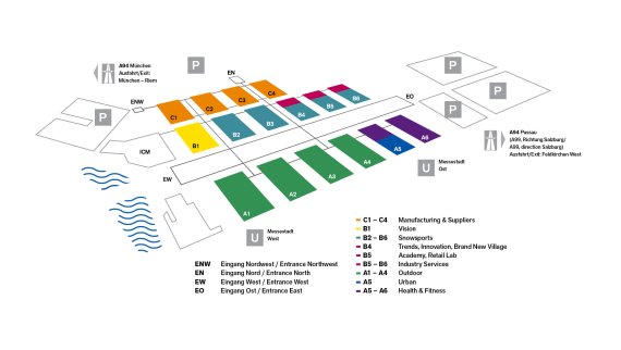 Der Hallenplan für die ISPO Munich 2018
