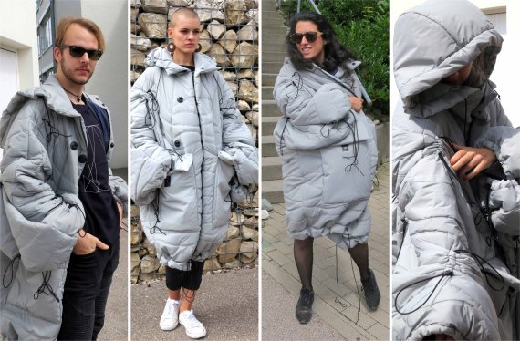 The first prototype of the “genderless jacket” works for many different styles. The first prototype of the “genderless jacket” works for many different styles.