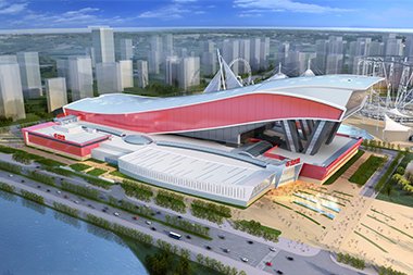 Here’s what the finished indoor ski project in Harbin should look like.