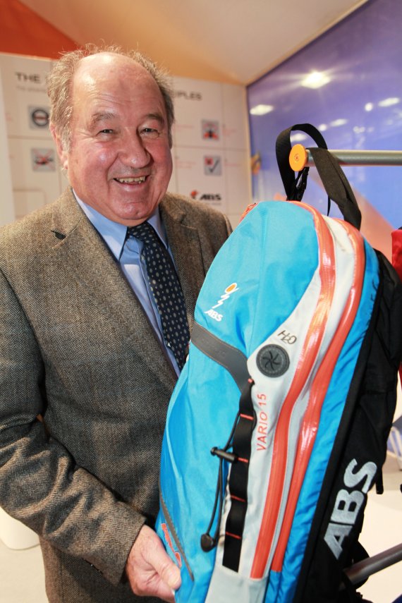 Peter Aschauer with one of the newest ABS backpacks