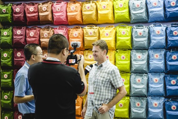 Alex Koska in an interview at ISPO Shanghai