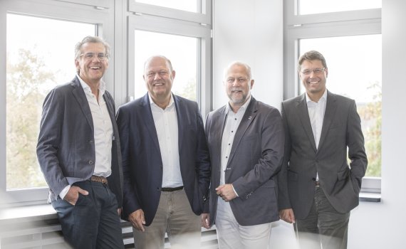 Der neue Intersport-Vorstand: Mathias Boenke, Alexander v. Preen, Frank Geisler, Hannes Rumer (v.l.n.r.)