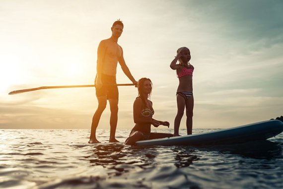 SUP Board auf dem Meer SUP Board auf dem Meer