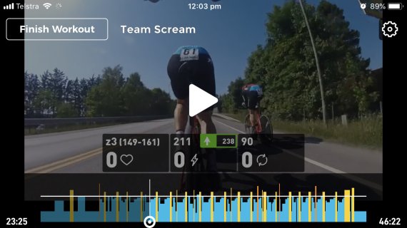 Blick von The Sufferfest für Rollentrainer