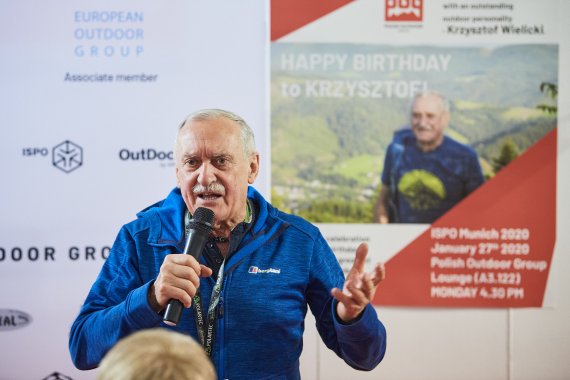 Der polnische Bergsteiger Krzysztof Wielicki spricht an seinem Geburtstags-Abend über seine Karriere. Krzysztof Wielicki auf der ISPO Munich 2020