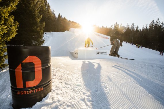 Warner Nickerson, K2 athlete and one of the participants in the development of Disruption at the Disruption Cup in Garmisch-Partenkirchen.