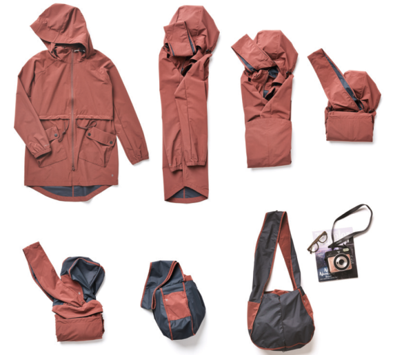 For women the Switchform Lite Parka becomes a roomy tote.