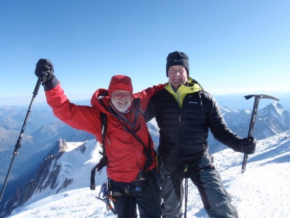 Richard Cotter (r) climbed a variety of challenging mountain peaks: in the Himalayas, the Alps, South America and Africa.