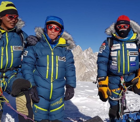 Team members during the expedition on Manaslu.