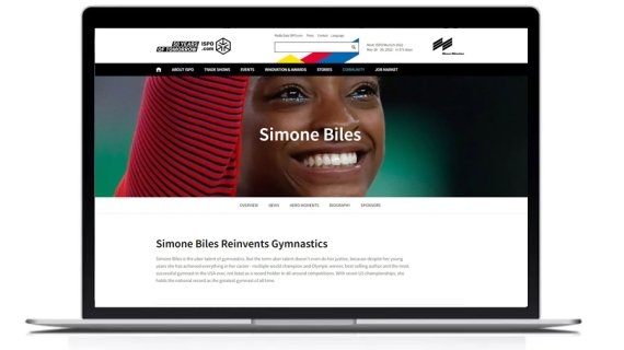 Hero page of Simone Biles at ISPO.com Hero page of Simone Biles at ISPO.com