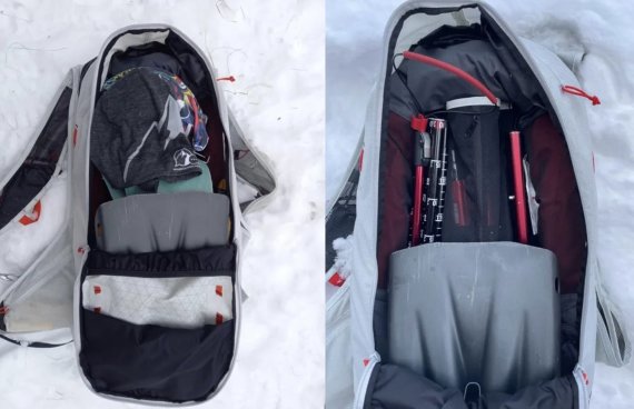 Im Lawinenrucksack Arva Airbag Reactor Tour 25 Ultralight hat jedes Ausrüstungsstück einen Platz