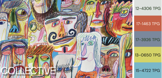 Collective, on of the Satellite Color Palettes, displays five colours