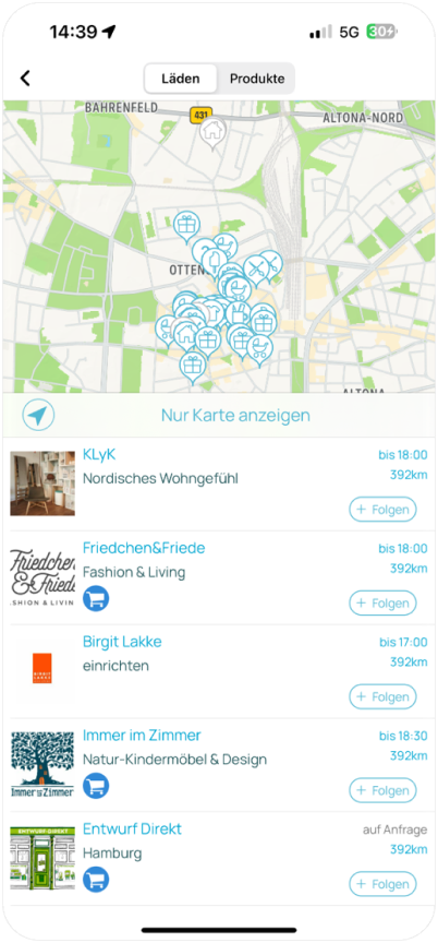 20250129_H1: The changing face of retail: new retail technologies at ISPO Munich_Findeling Screenshot Findeling App