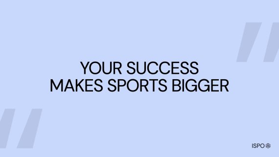 Hellblaues Bild mit Text "Your Success makes sports bigger"