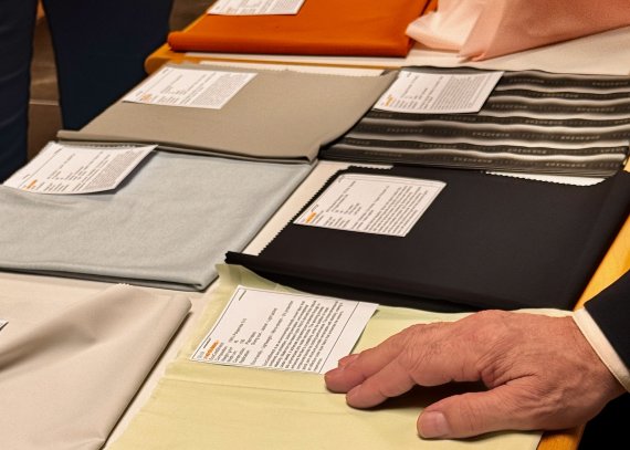 Different textiles at the ISPO Textrends Jury Meeting