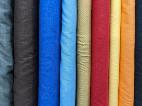 Fabric samples in different colors