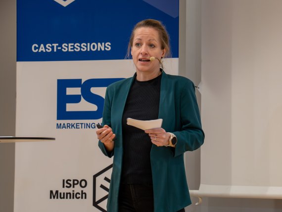 Elisa Schorno bei der SPORT BRAND MEDIA Konferenz auf der ISPO 2024