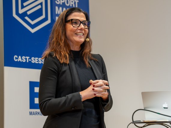 Gabriela Buchs bei der SPORT BRAND MEDIA Konferenz auf der ISPO 2024