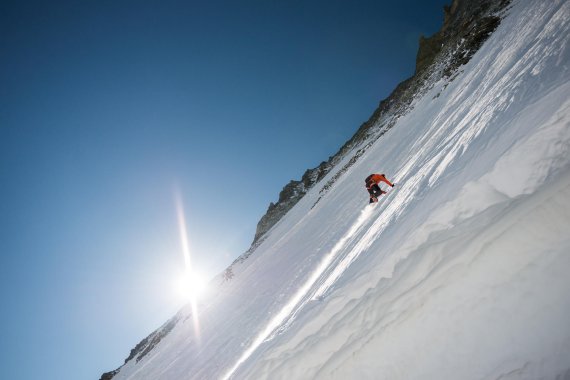 Dani Arnold in action on the Matterhorn