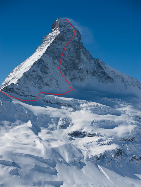 The stunning Schmid Route on the north face of the Matterhorn