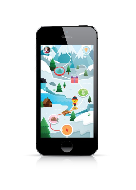 mb-Handy-Spiel-Reima So sieht die Handy-App aus: Das kleine Männchen muss durch tägliche Bewegung in der realen Welt mit Energie versorgt werden.