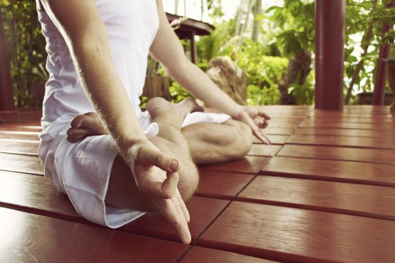 Hatha-Yoga: Relaxation with the lotus position