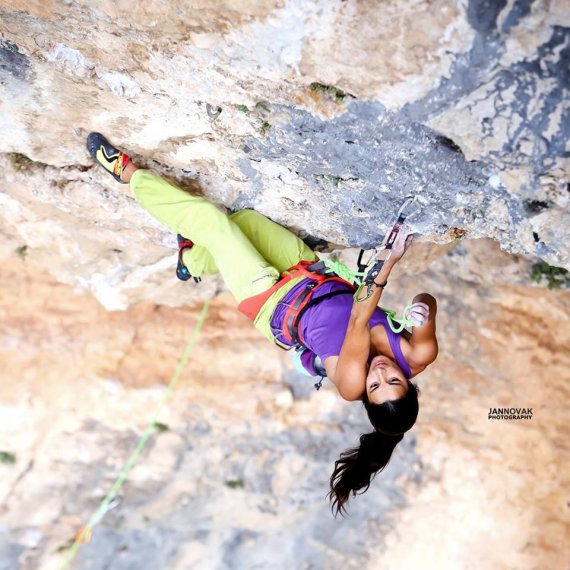 Daila Ojeda is a professional climber from Spain and tests Mariacher's Drago whilst sport climbing.