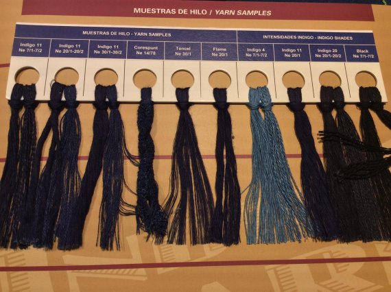 mb-160916-Indigo dyed cotton yarns from Unitin Indigo dyed cotton yarns from Unitin.