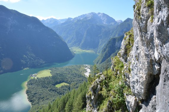 Klettersteige am Watzmann: Blick über den Königssee