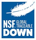 The NSF logo: producing sustainable down.